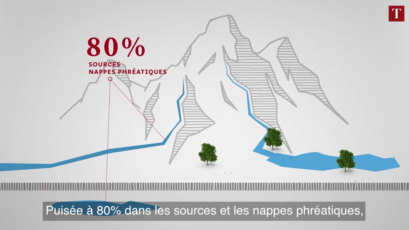 Pourquoi boit-on toujours de l'eau en bouteille? - Pixinside référence animation