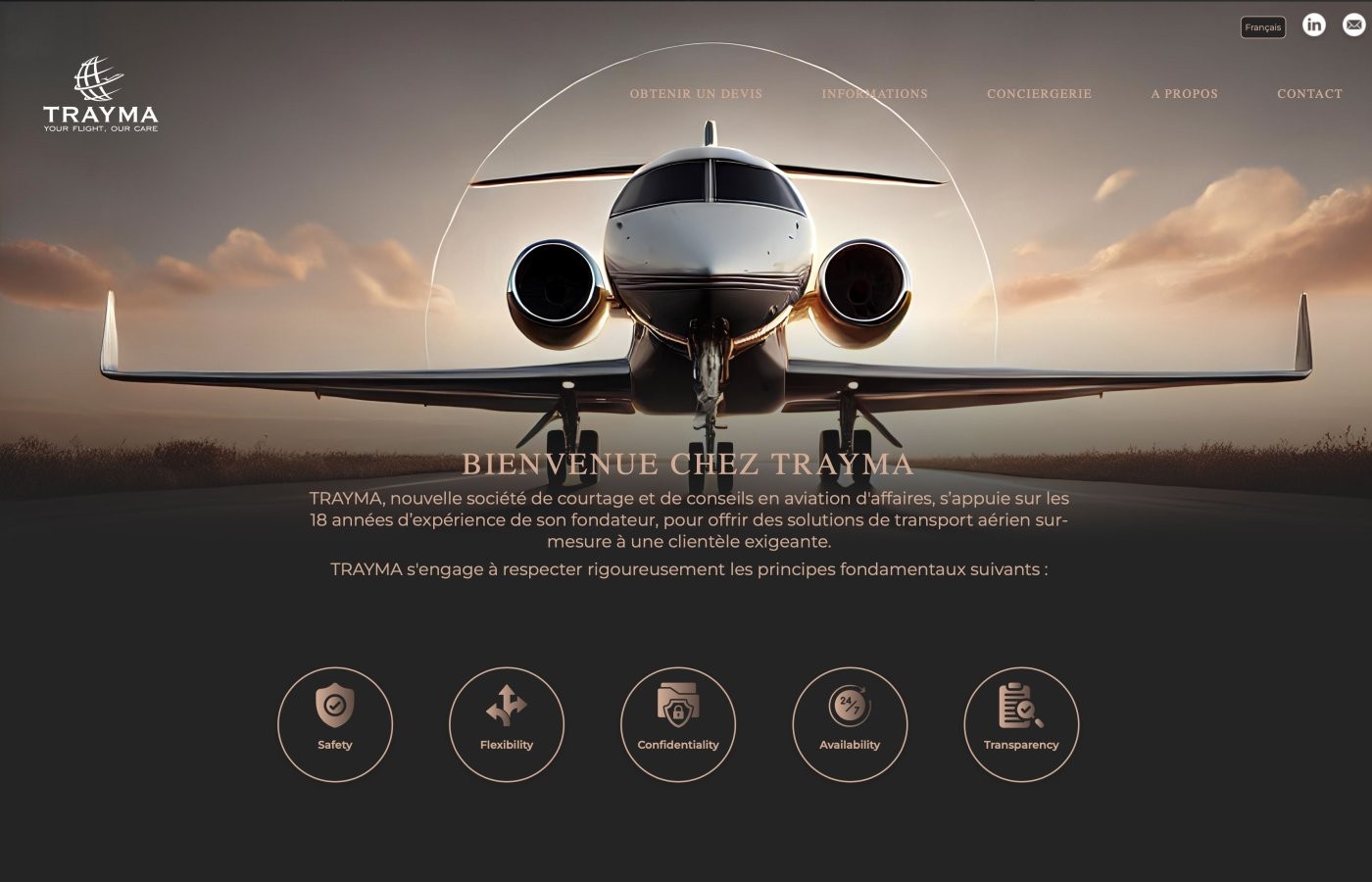Trayma - Courtier en aviation d'affaires - Pixinside rÃ©fÃ©rence web