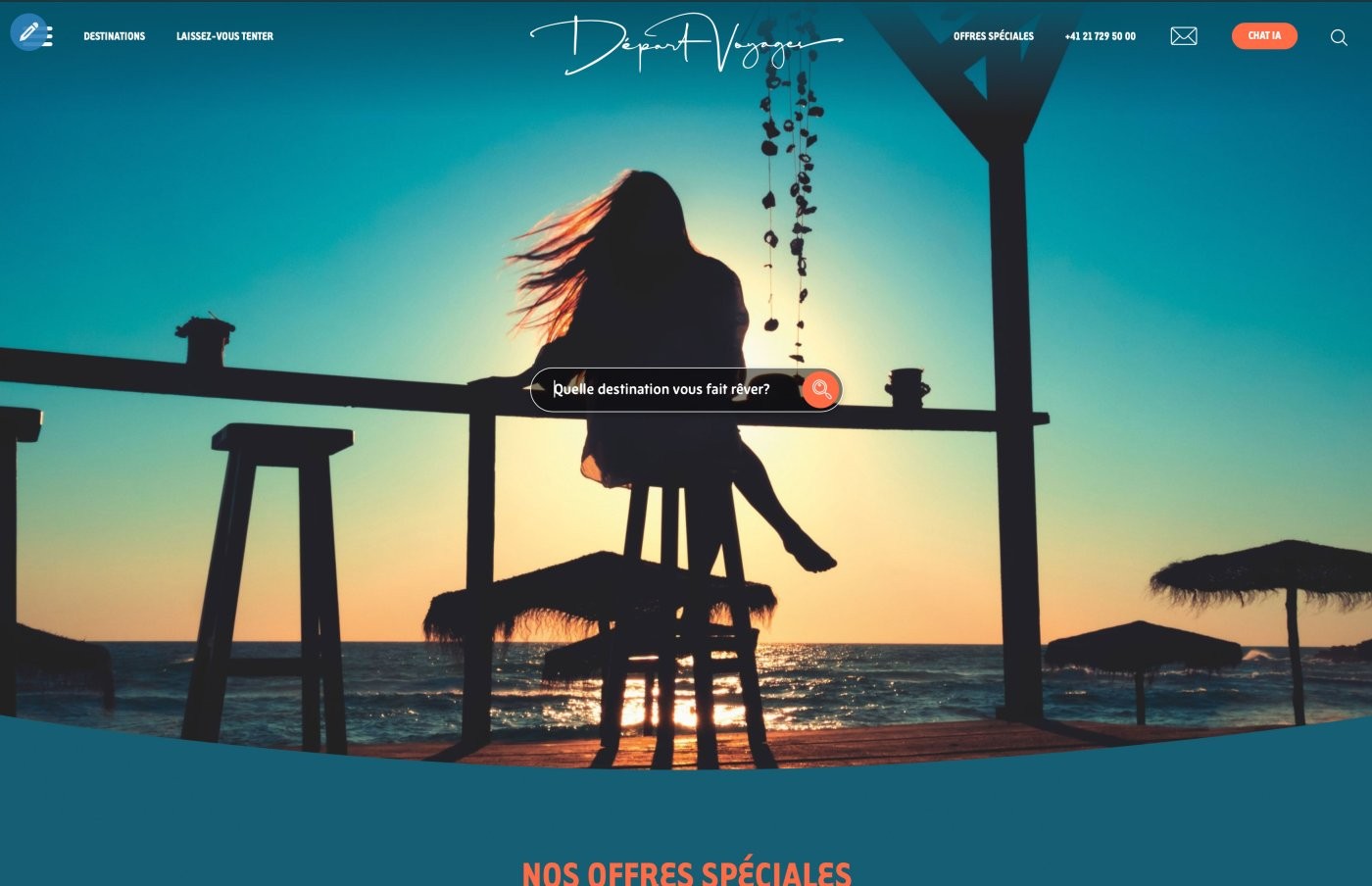 DÃ©part Voyages - Plateforme de voyages sur mesure - Pixinside rÃ©fÃ©rence web